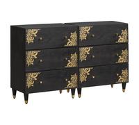 Sideboard with Drawer with Shelf 2 pcs Solid Mango Wood Storage Modern vidaXL
