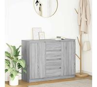 Sideboard Grey Sonoma 100.5x35x76cm Engineered Wood 2 Doors 4 Drawers StorageUK