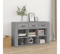 Sideboard Grey Sonoma 100x30x59.5cm Engineered Wood Modern Slim Storage Cabinet