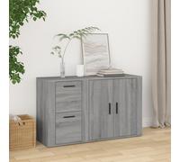 Sideboard Grey Sonoma 100x33x59.5cm Engineered Wood Storage Cabinet with Shelves