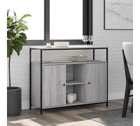 Sideboard Grey Sonoma 100x35x80 cm Engineered Wood Steel Modern Storage Cabinet
