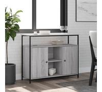 Sideboard Grey Sonoma 100x35x80cm Engineered Wood & Steel Storage Modern Cabinet