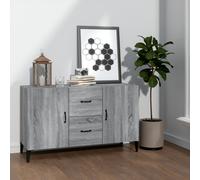 Sideboard Grey Sonoma 100x36x60 cm Engineered Wood 2 Doors 2 Drawers Modern Kit