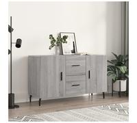Sideboard Grey Sonoma 100x36x60cm Engineered Wood 2 Drawer 2 Door Modern Compact