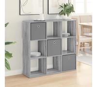 Sideboard Grey Sonoma 102x31x99.5cm Engineered Wood Modern 3-Drawer Storage Slim