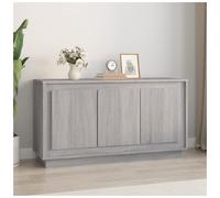 Sideboard Grey Sonoma 102x35x55cm Engineered Wood 3-Door Modern Storage for Home