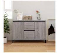 Sideboard Grey Sonoma 102x35x70 cm Engineered Wood 2-Door 1 Drawer Modern style