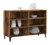 Sideboard Grey Sonoma 103.5x35x70cm Engineered Wood & Metal 6-Shelf Industrial.