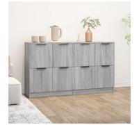 Sideboard Grey Sonoma 120x30x70cm Engineered Wood 8 Hinged Doors Modern Home