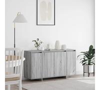 Engineered Wood Sideboard Grey Sonoma 135x41x69 cm Modern Storage Solution