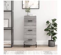 Sideboard Grey Sonoma 34.5x34x90cm Engineered Wood Compact Storage Drawer Slim+