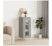 Sideboard Grey Sonoma 34.5x34x90cm Engineered Wood Flush Doors Gold Handles Slim