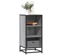 Sideboard Grey Sonoma 35.5x35x76 cm Engineered Wood & Metal 3-Shelf Industrial