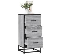 Sideboard Grey Sonoma 35.5x35x76 cm Engineered Wood Metal Industrial 3-Drawer XL