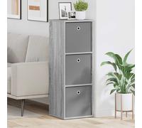Sideboard Grey Sonoma 35x32x99.5cm Engineered Wood 3 Drawers w/ Recessed Handles