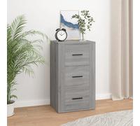Sideboard Grey Sonoma 40x33x70 cm Engineered Wood 3 Drawers Compact SlimStorage
