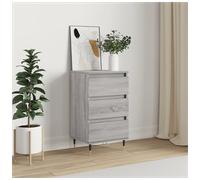Sideboard Grey Sonoma 40x35x70cm Engineered Wood Drawer Black LegsCompactStorage