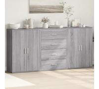 Sideboard Grey Sonoma 60x31x84cm Engineered Wood Storage Cabinet 3pcs Modern Set