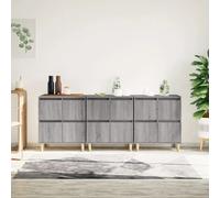Sideboard Grey Sonoma 60x35x70cm Engineered & Eucalyptus Wood 4-Compartment Unit