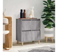 Sideboard Grey Sonoma 60x35x70cm Engineered Wood 4-Door Rustic Storage for Home