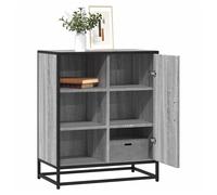 Sideboard Grey Sonoma 62x35x76cm Engineered Wood Metal Industrial Storage Small
