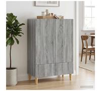 Sideboard Grey Sonoma 66 x 34.5 x 95 cm Engineered Wood Modern 1 Drawer 2 Doors