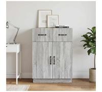 Sideboard Grey Sonoma 66x34.5x87cm Engineered Wood 1 Drawer 2 Doors Compact Unit