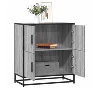 Sideboard Grey Sonoma 68x35x76 cm Engineered Wood Metal Industrial Storage Unit