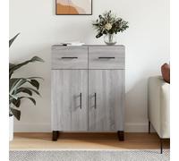 Sideboard Grey Sonoma 69.5x34x90 cm Engineered Wood & Metal Compact Storage Unit
