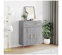 Sideboard Grey Sonoma 69.5x34x90cm Engineered Wood 2 Doors 1 Drawer Modern Slim