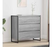 Sideboard Grey Sonoma 79x36x75.5cm Engineered Wood Steel Legs Industrial Storage