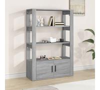 Sideboard Grey Sonoma 80x30x119.5cm Engineered Wood 2-Door Minimal Storage Shelf