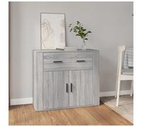 Sideboard Grey Sonoma 80x33x70cm Engineered Wood 2 Doors 1 Drawer Modern Slim