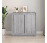 Sideboard Grey Sonoma 80x34x75cm Engineered Wood 2 Door Modern Storage Unit Home