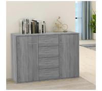 Sideboard Grey Sonoma 88x30x64cm Engineered Wood 4 Drawers 2 Doors Storage Unit