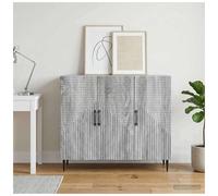 Sideboard Grey Sonoma 89 x 34.5 x 80 cm Engineered Wood 3x90° Door Storage Unit