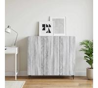 Sideboard Grey Sonoma 89x34.5x82cm Engineered Wood 3-Door Storage Modern Accent
