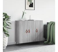 Sideboard Grey Sonoma 90x34x80cm Engineered Wood 3 Door Modern Storage With Legs