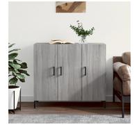 Sideboard Grey Sonoma 90x34x80cm Engineered Wood 3Door Modern Storage for Living