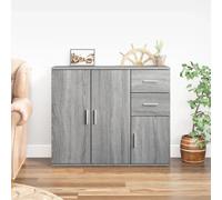 Sideboard Grey Sonoma 91x29.5x75 cm Engineered Wood Slim Storage Modern Cabinet