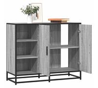 Sideboard Grey Sonoma 92x35x76cm Engineered Wood Metal Frame with 2 Doors Large