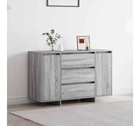 Sideboard Grey Sonoma Engineered Wood 120x41x75cm 3 Drawers 2 Doors Durable Slim