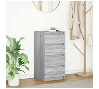 Sideboard Grey Sonoma Engineered Wood 37.5x35x76 cm 4 Drawer Compact Slim Unit