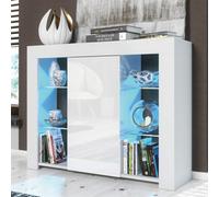 Mex Furniture LTD Sideboard Harbor 97cm - White with Gloss Doors & LED Lights in Warm White Mex Furniture LTD Warm White