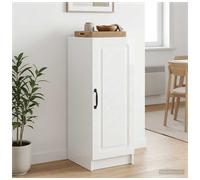 Sideboard High Gloss White 33x34.5x87cm Engineered Wood 1Door Storage Modern UK