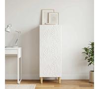 Sideboard High Gloss White 33x34.5x90cm Engineered Wood Eucalyptus Legs Cabinet.
