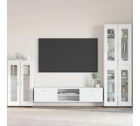 Sideboard High Gloss White 55.5 x 29 x 100 cm Engineered Wood Matte Storage Slim