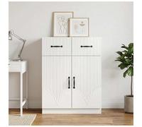 Sideboard High Gloss White 66x34.5x87cm Engineered Wood 1 Drawer 2 Doors Ample.