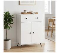 Sideboard High Gloss White 66x34.5x90cm Engineered Wood 1 Drawer 2 Doors Storage