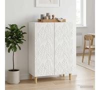 Sideboard High Gloss White 66x34.5x90cm Engineered Wood 2-Door Storage Premium
